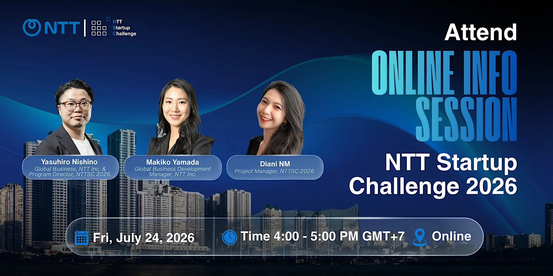 NTT Startup Challenge 2026 Attend Online Info Session